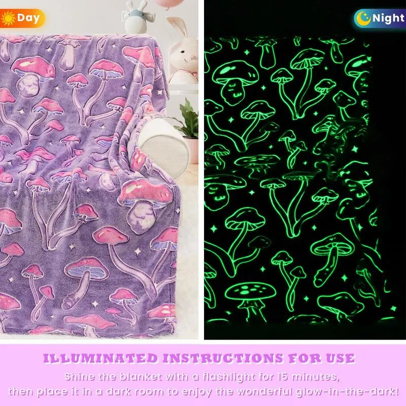 🔥Last Day 49% OFF - 🍄Glow in the Dark Cute Mushroom Blanket