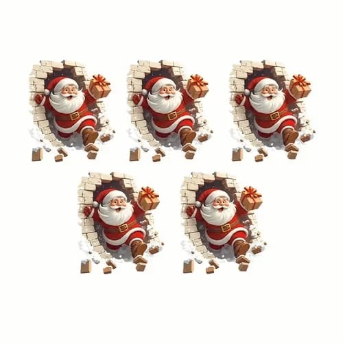 🎉Santa Claus Wall Sticker & Window Clings – Removable Christmas Wall Decals, Peeking Santa Holiday Window Stickers for Glass, Winter Wonderland Home Decor for Living Room, Shop, Party
