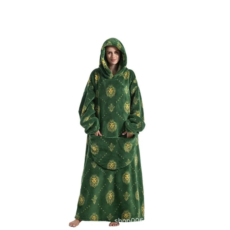 Cute Cartoon Print Hoodie Blanket