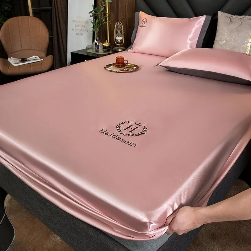 🎁Summer Promotion-Free Pillowcase & 49% OFF🎁-Ice Silk Bed Sheet