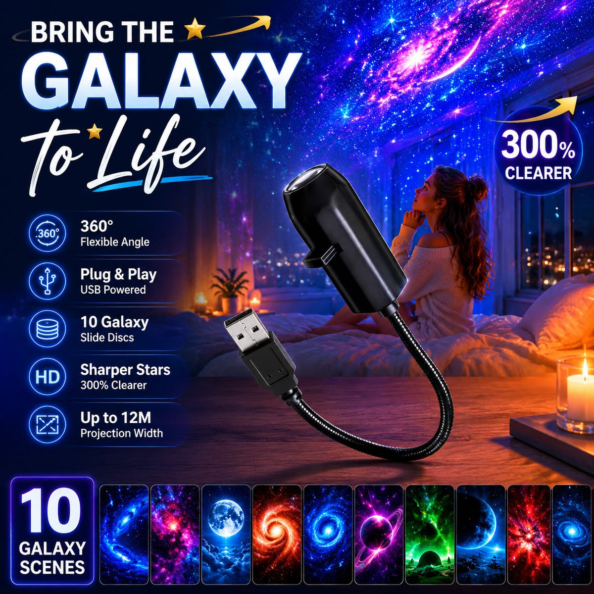 ✨ Plug-and-Play HD Star Projecto