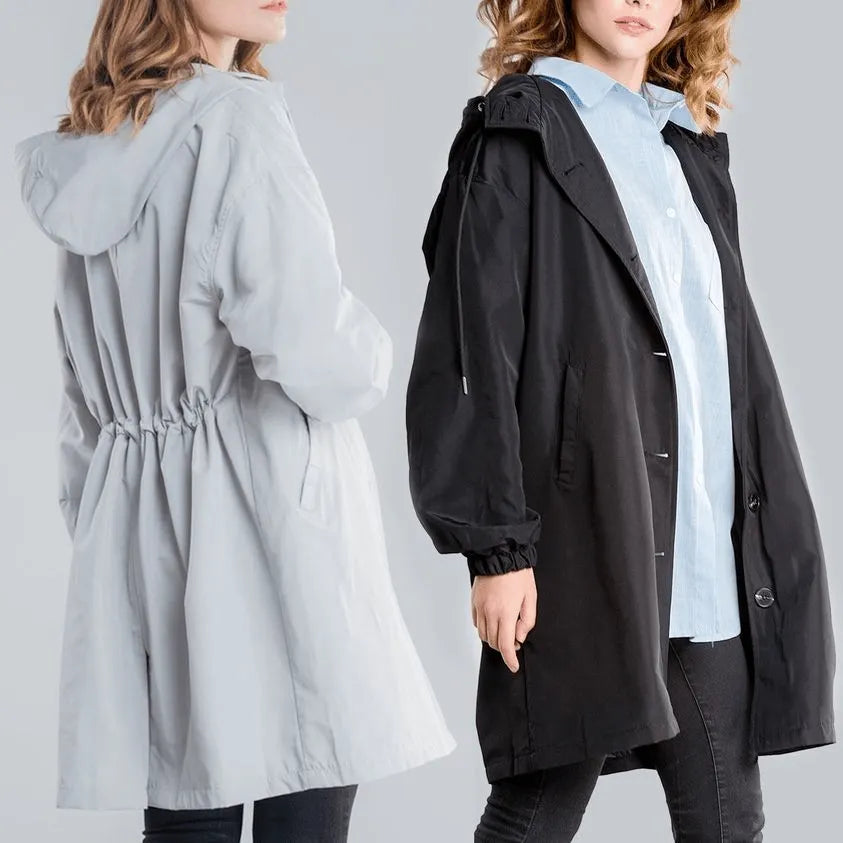 Waterproof  Oversized Hooded Windbreaker Rain Jacket