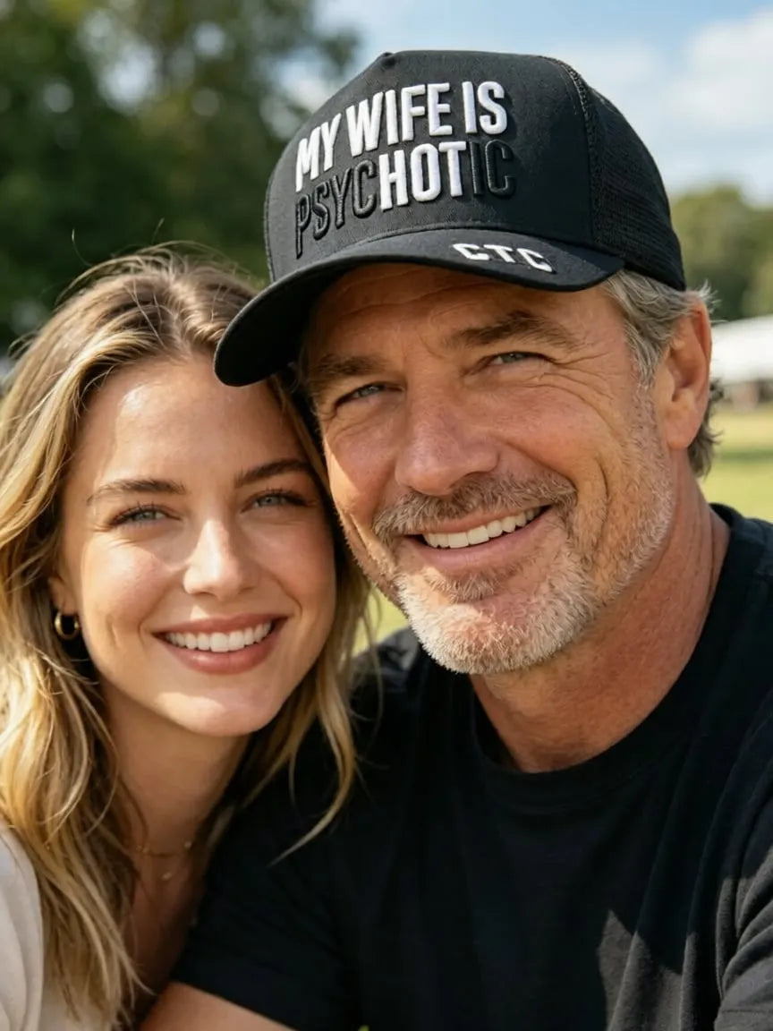 😂🧢MY WIFE IS psycHOTic TRUCKER CAP