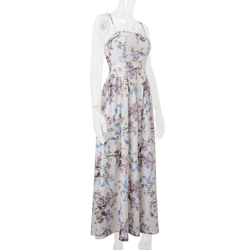 Cream Floral Print Sundress