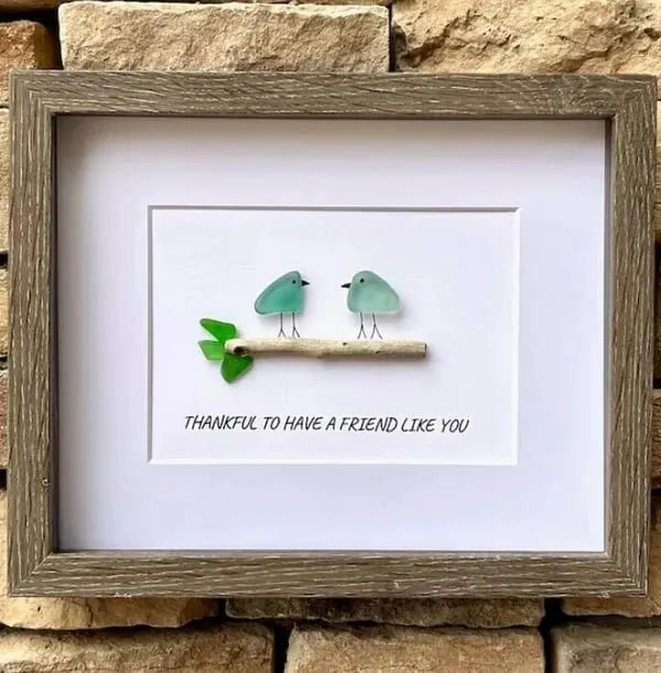 ❤️Friend Gift, seaglass art, best Friend Gift, seaglass