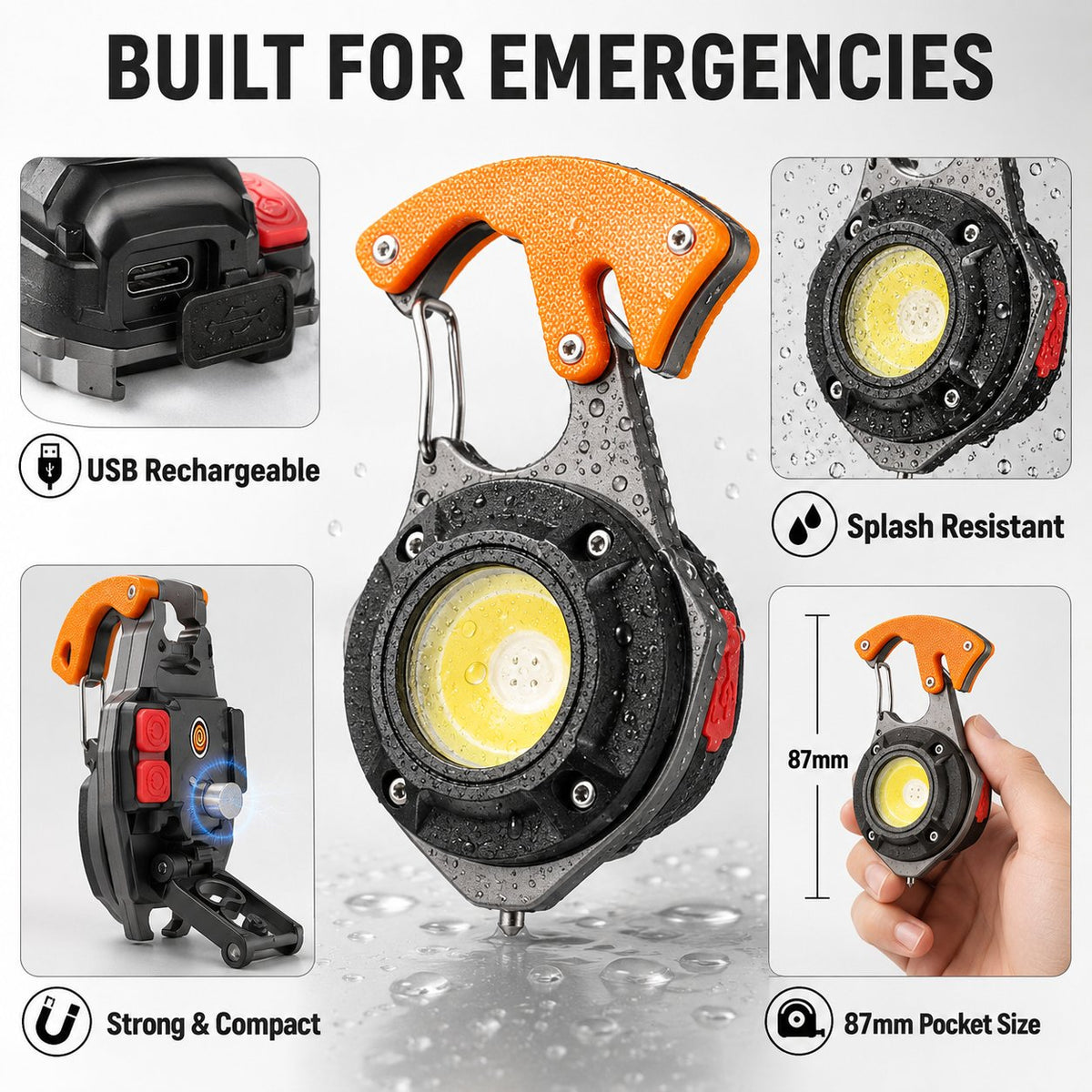 🎉🔦 Mini Self-Defense LED Keychain Flashlight