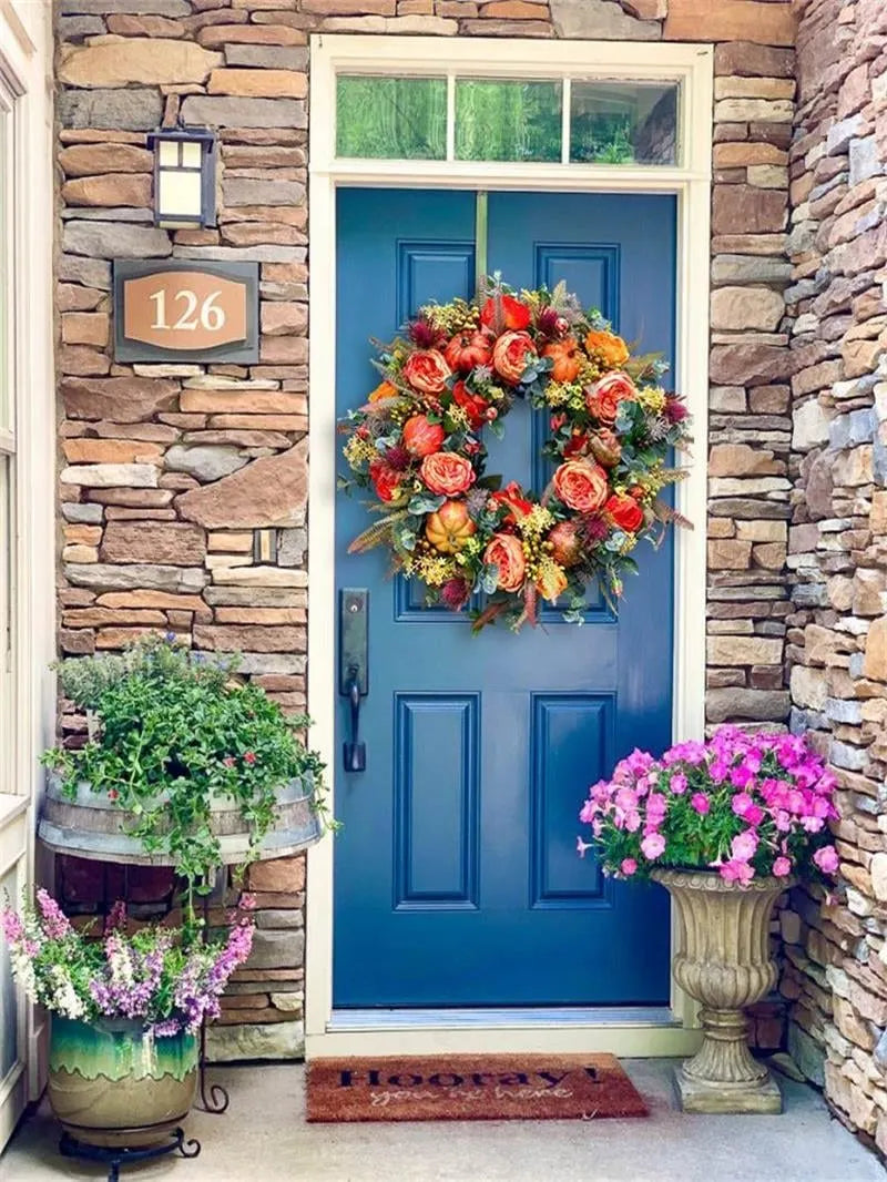 🔥HOT SALE🔥💖Last Day 49% OFF💖Fall Peony And Pumpkin Wreath - Year Round Wreath--🔥BUY 2 FREE SHIPPING
