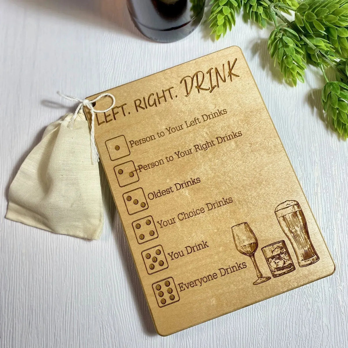 Left Right Drink Drinking Game- Adult Drinking Game Left Right Center