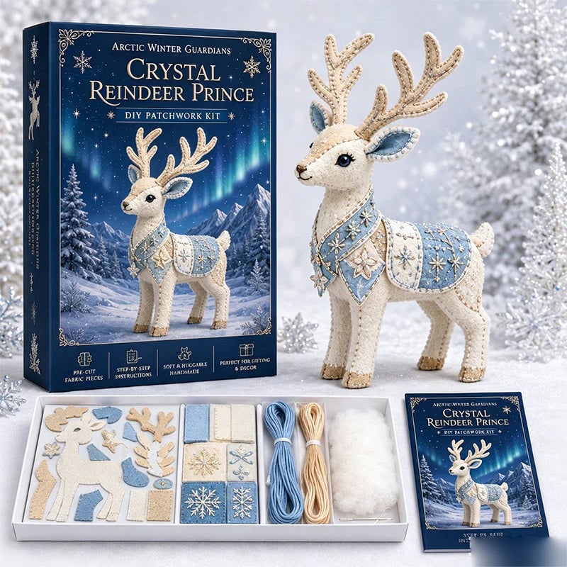 🔥HOT SALE🔥DIY Ice Dragon Felt Patchwork Kit Arctic Winter Guardian Sewing Set