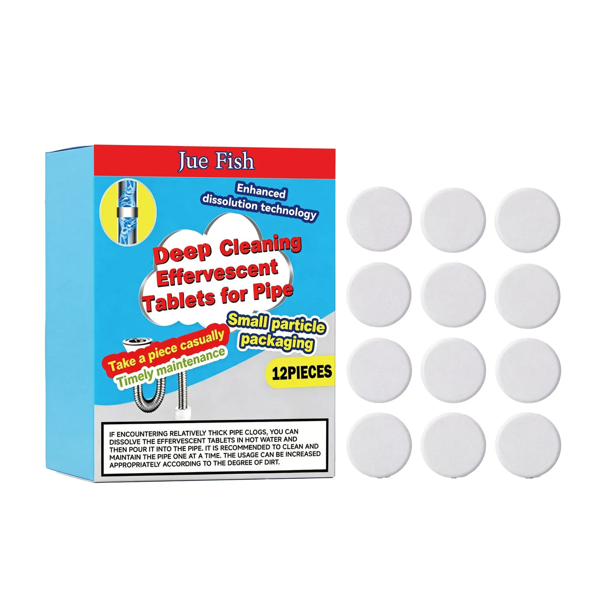 🔥HOT SALE🔥🔥49% OFF ❤️Powerful Cleaning Effervescent Tablets for Pipe, Fast Dissolve Hair Grease Clogs, Deodorizing Antibacterial Pipe Cleaner for Sink Toilet Floor Drain