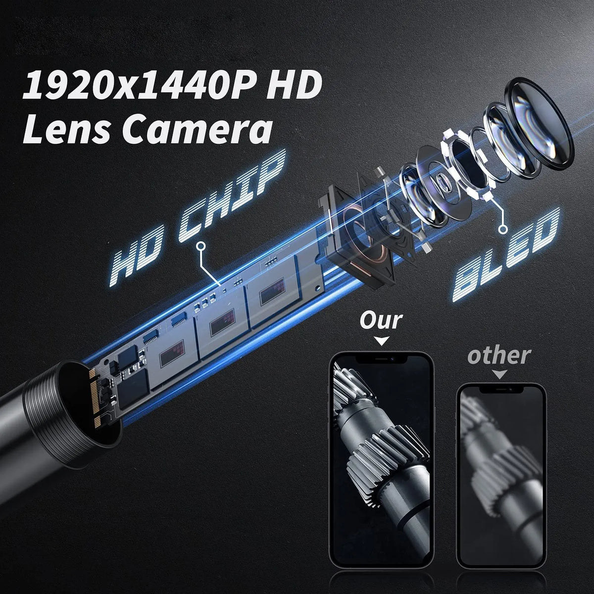 🎉🔎 Plug-and-Play Endoscope Camera - Compatible with Android & iPhone & ipad for Direct Connection
