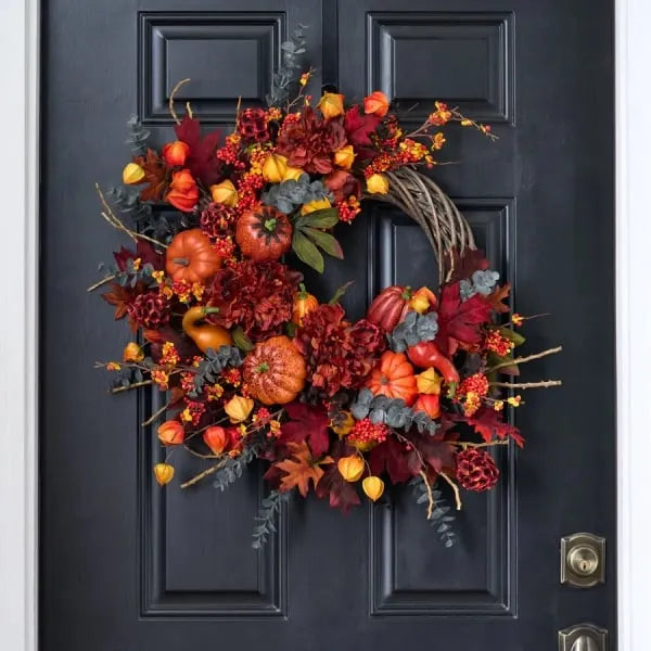 🔥Last Day 49% OFF🍁Handmade Fall Pumpkins Wreath For Front Door