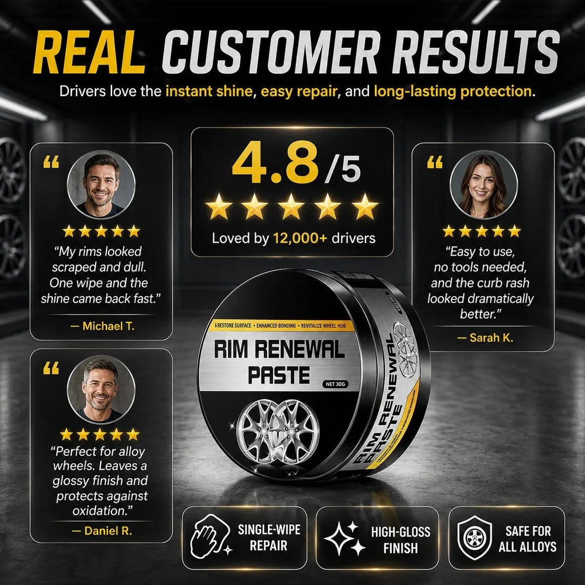 🎉🔥 Rim Renewal Paste — Restore, Polish & Protect Your Wheels Like a Pro (80g + Sponge)