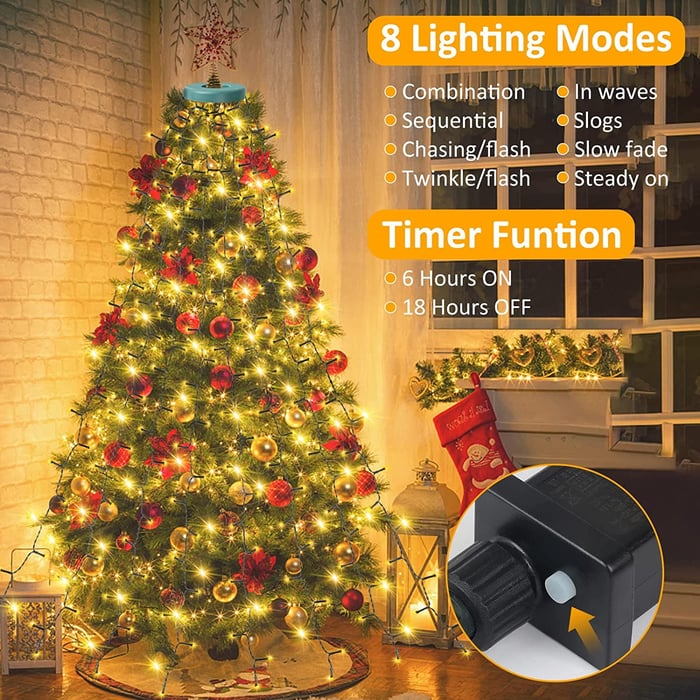Christmas Tree Waterfall Lights with Ring