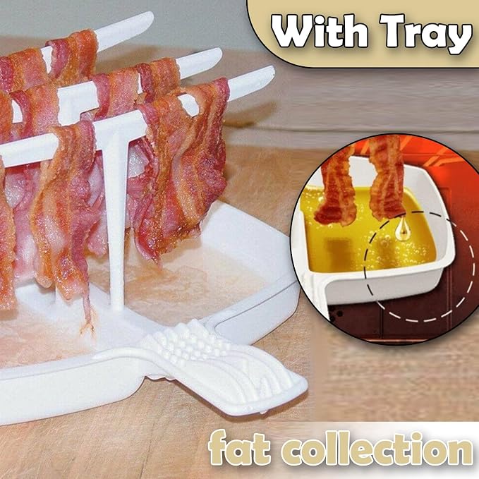 🔥HOT SALE🔥Bacon Microwave Bacon Dish - Makes Crispy Bacon in Minutes - Simple, Quick, and Easy to Use - Reduces Fat Content for a Healthier Meal