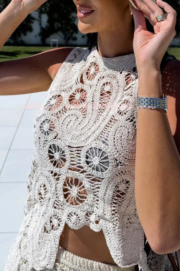 Summer Getaway Look Crochet Lace Suit