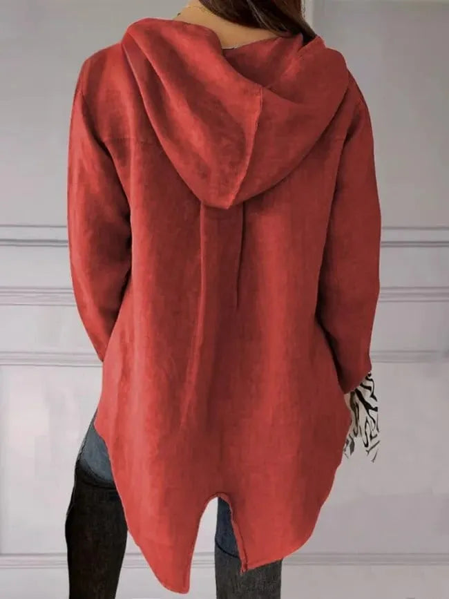 V-neck Single Button Tailcoat Hooded Sweatshirt (Buy 2 Free Shipping)