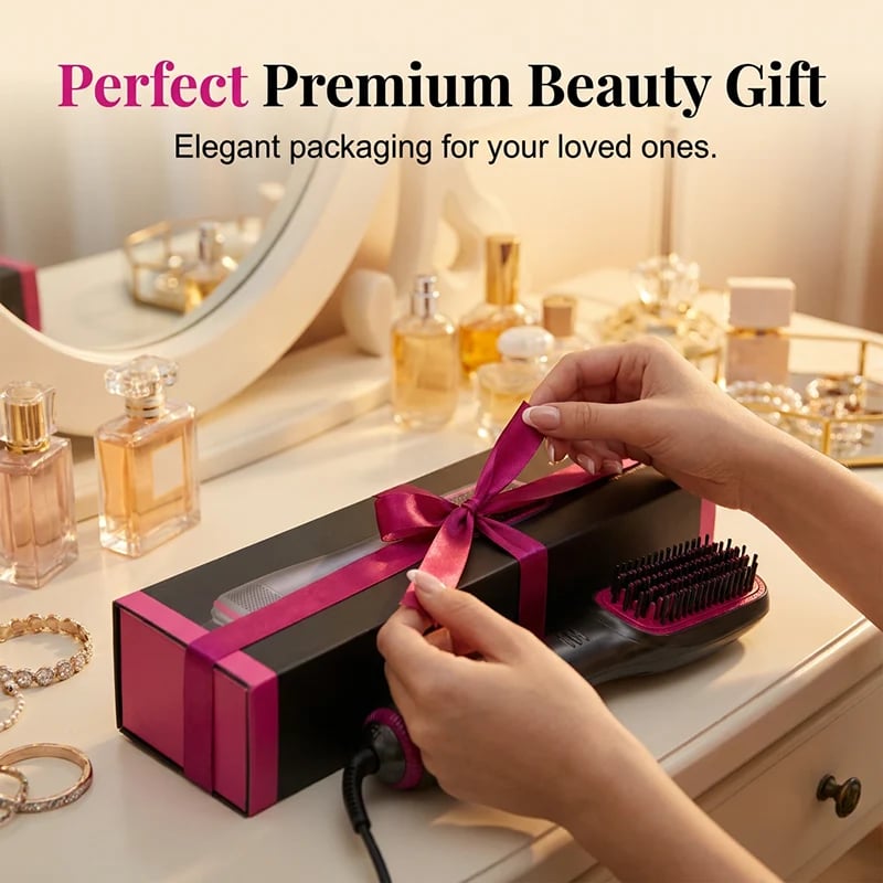 🔥 HOT SALE 🔥🔥LAST DAY 49% OFF🔥💇‍♀️3-in-1 Ionic Hair Dryer Brush ✨ One Step Hot Air Styling Brush for Straightening, Drying & Curling