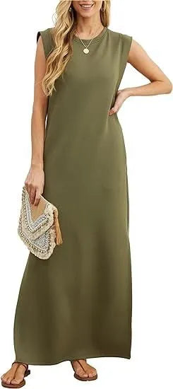⏰HOT SALE-WOMEN SUMMER CASUAL LOOSE SPLIT WRINKLE-FREE LONG DRESS(BUY 2 FREE SHIPPING)