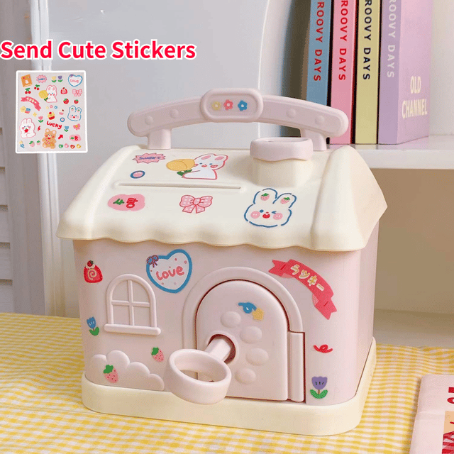 Kawaii Piggy Bank Anime Cartoon Cute Square Money Boxes Piggy Bank-buy 2 free shipping