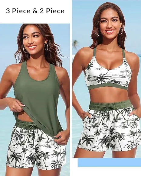 ⏰LAST DAY 57% OFF - 3 Piece Tankini with Shorts🔥Buy 2 Free Shipping