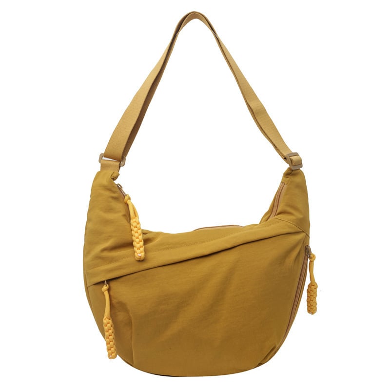 Women's Fashion Plain Color Nylon Crossbody Hobo Bag