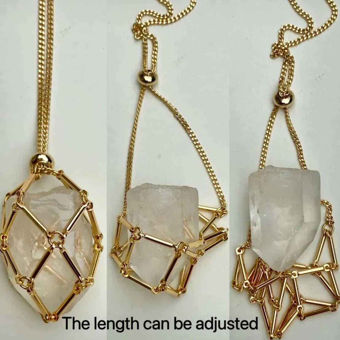 Crystal Stone Holder Necklace - Free (Crystal) Gift Included🎁