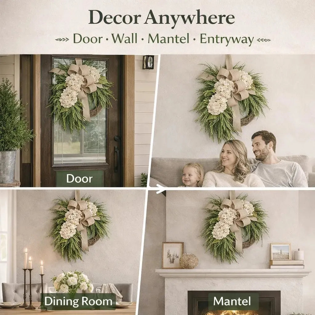 🔥HOT SALE🔥🌸Handcrafted Hydrangea Wreath – The Perfect All-Season Front Door Decor