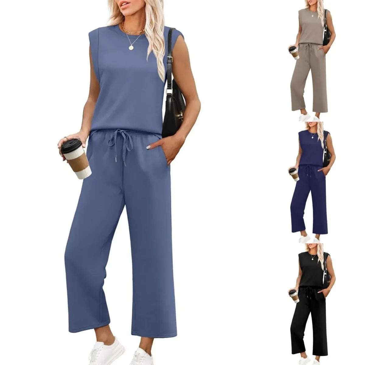 💕Hot Sale 49% OFF🔥New Women's  Sleeveless Top & Wide-Leg Pants 2-Piece Set