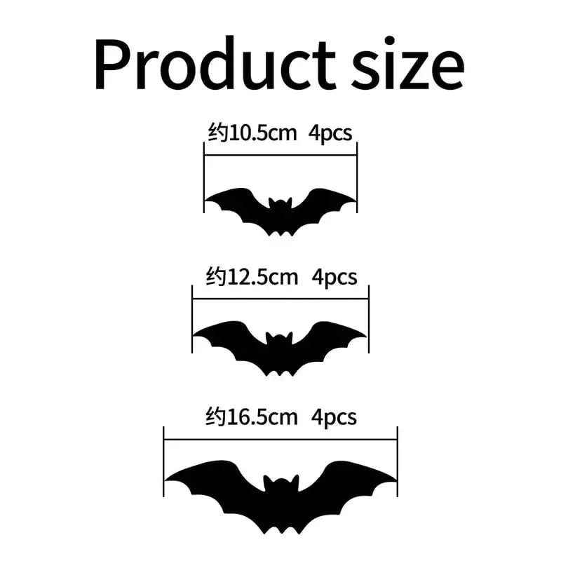 🎉🔥 2026 Hot Sale 3D LED Bat Wall Decorations – 12/24PCS Light-Up Halloween Decor for Walls, Windows & Parties
