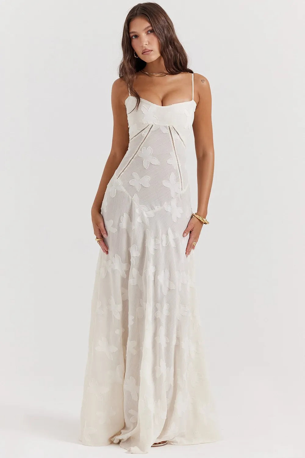 Sexy sleeveless lace camisole backless dress