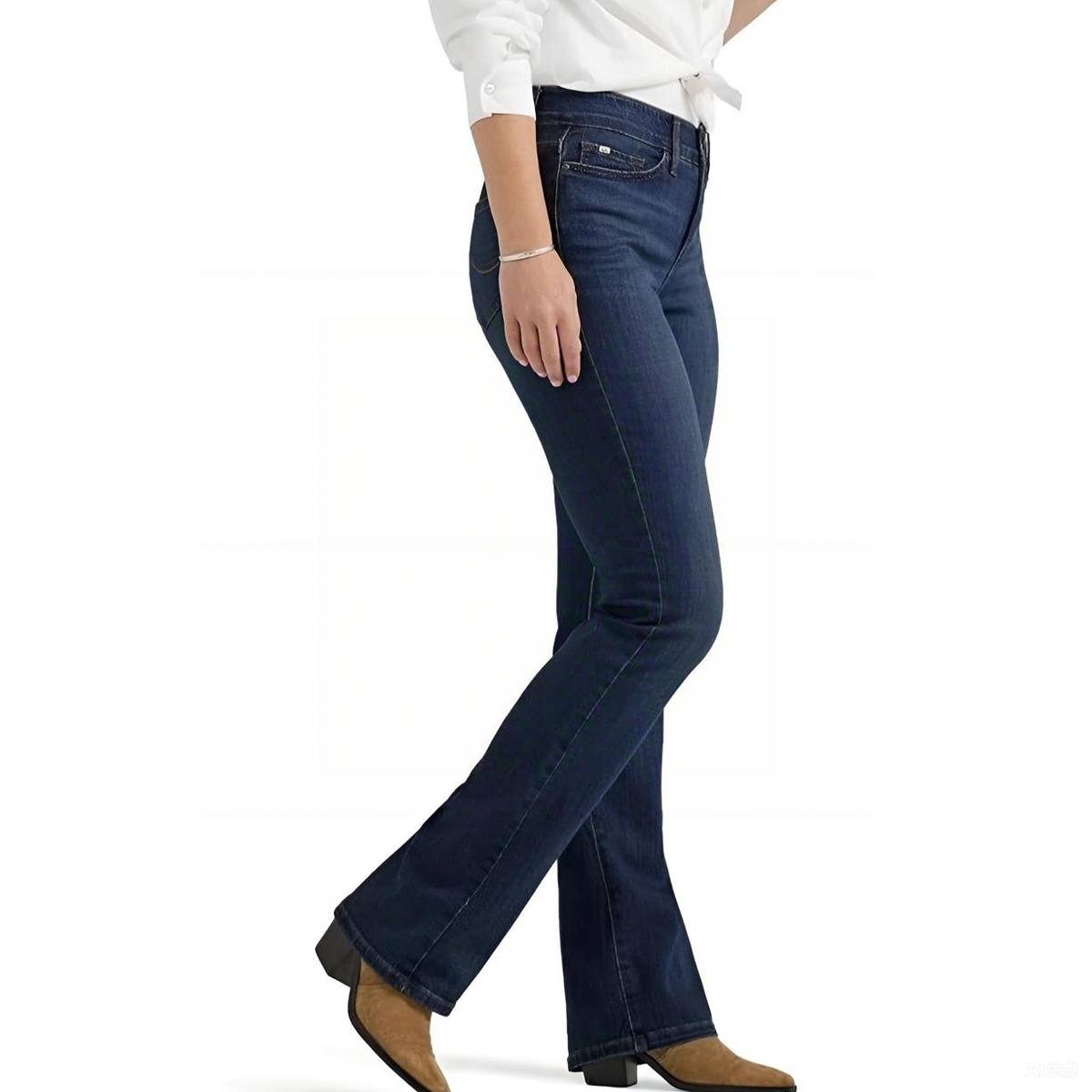High Waist Straight Leg Soft Denim Jeans