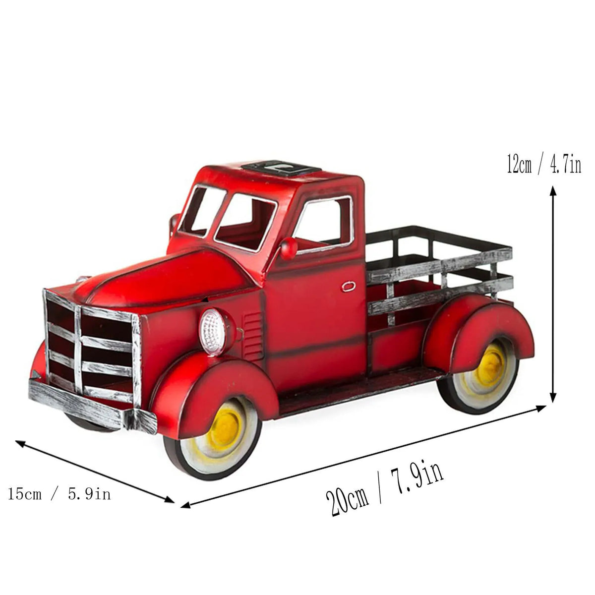 Retro Style Solar Pickup Truck Garden Decoration