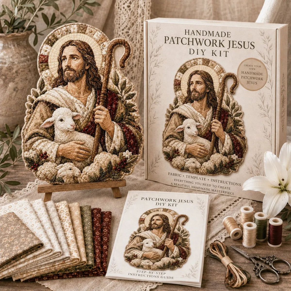 🧵Handmade Patchwork Jesus DIY Kit