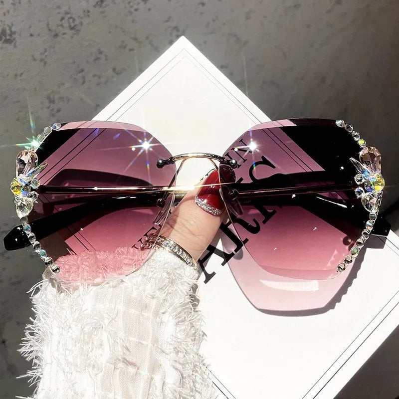 🔥Last Day Promotion 48% OFF🔥Woman Rimless Diamond Sunglasses