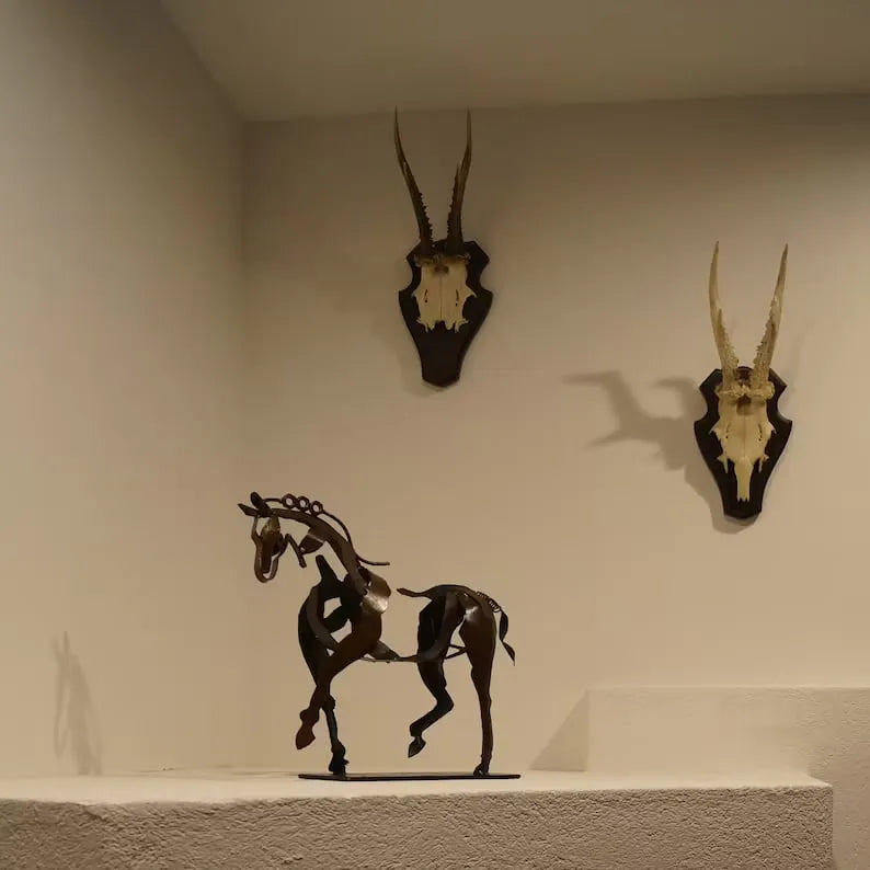 🐎🐎New Horse Sculpture “Adonis” – Quality Handmade from Metal, Abstract but Modern and Realistic Art