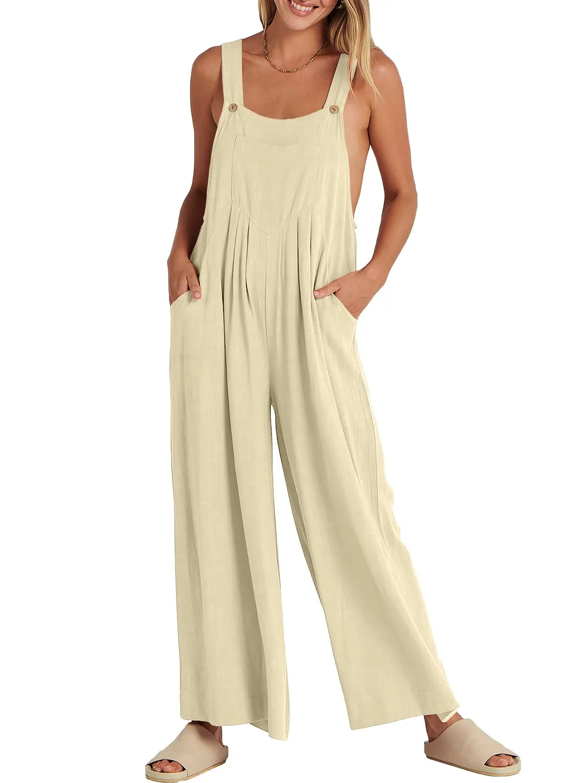 ❤️Buy 2 Free Shipping-Women's Sleeveless Wide Leg Jumpsuit with Pockets