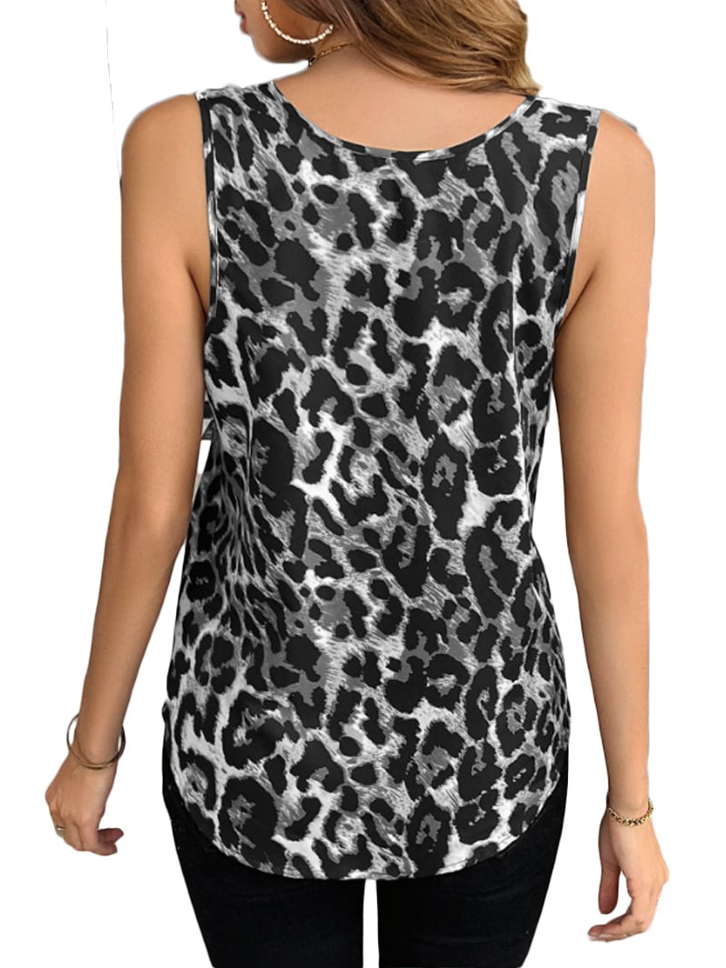 Summer New Leopard Print Sleeveless T-shirt