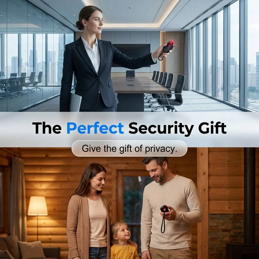 🔥HOT SALE🔥Smart Anti-Spy Hidden Camera Detector – Portable Infrared Anti-Peeping Pin-Hole Lens Finder with Motion Vibration Door Alarm & LED Flashlight, Travel Security Device for Hotel, Airbnb, Bathroom