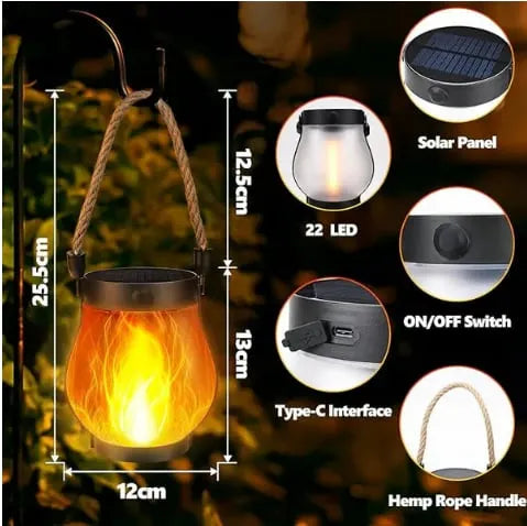 🔥🔥Dancing flame Solar Lantern Outdoor Lights
