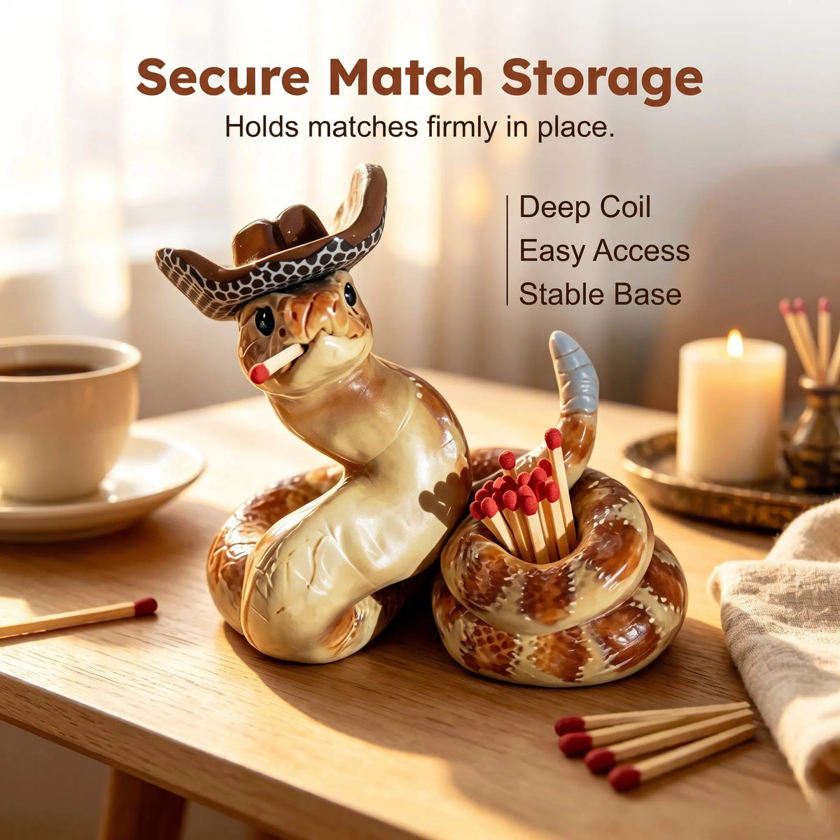 🔥HOT SALE🔥🐍 Snake-Shaped Match Holder – Creative Decorative Match Holder