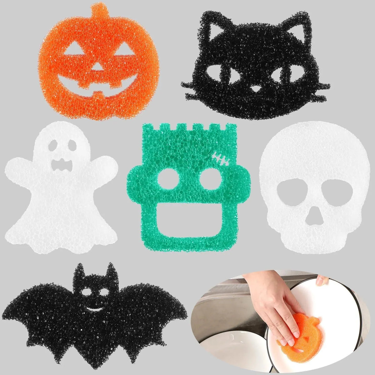 🎉6 Pcs Halloween Cleaning Sponges