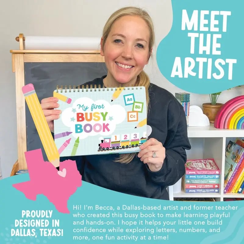 "My First Busy Book" Montessori Interactive Quiet Book, Screen-Free Educational Travel Activity Book for Toddlers 3-8