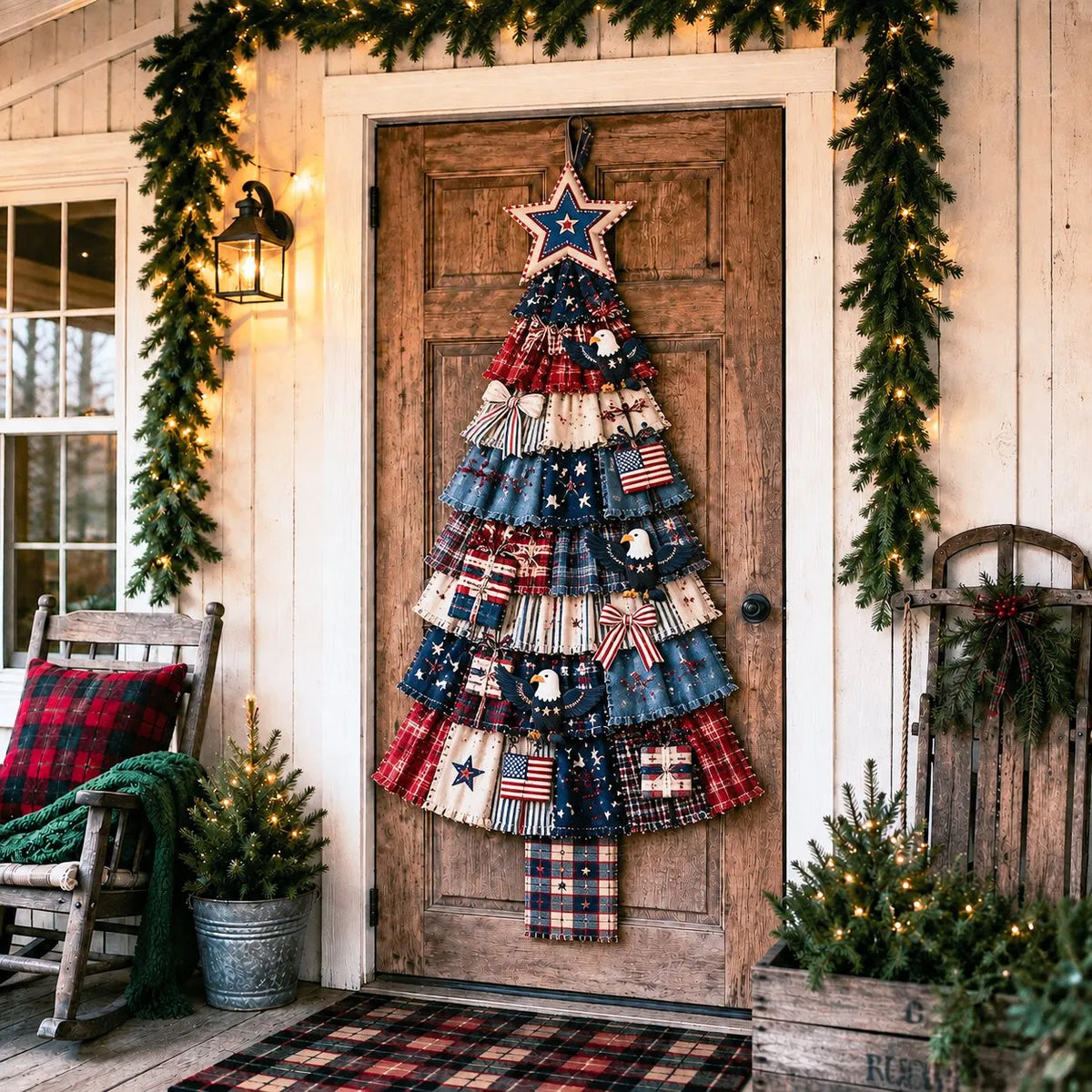 🔥 HOT SALE 🔥🎄Beginner-Friendly DIY Oversized Patchwork Christmas Tree Door Hanging Kit | Complete Kit with All Tools & Step-by-Step Guide Included 💕