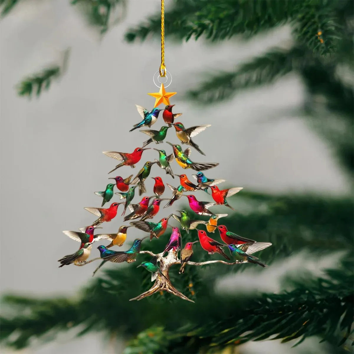 Hummingbird Christmas 2D Acrylic Ornament