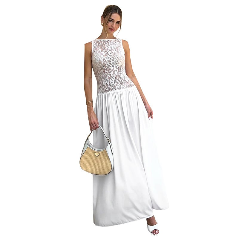Lace Splicing Sling Dress