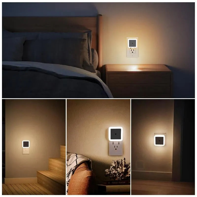 🎉6pcs Night Light, Night Lights Plug into Wall , Nightlight Plug in Night Lights, Dusk to Dawn Night Lamp Led Night Light for Bedroom, Bathroom, Hallway Warm White