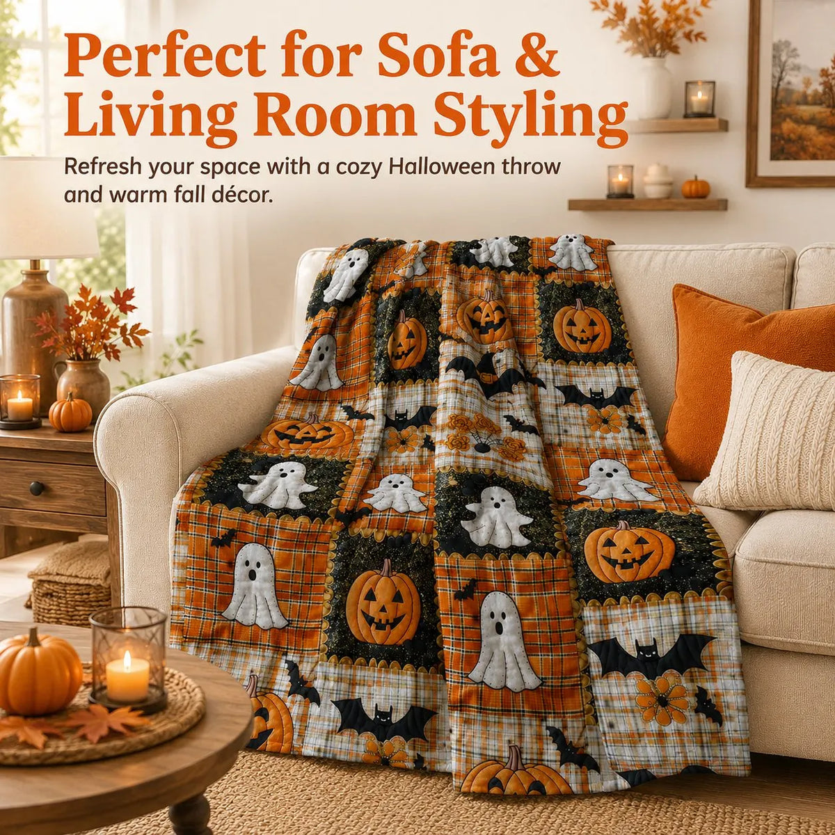 🔥HOT SALE🔥(🎁Last Day 49% OFF)🎃Halloween Patchwork Flannel Blanket