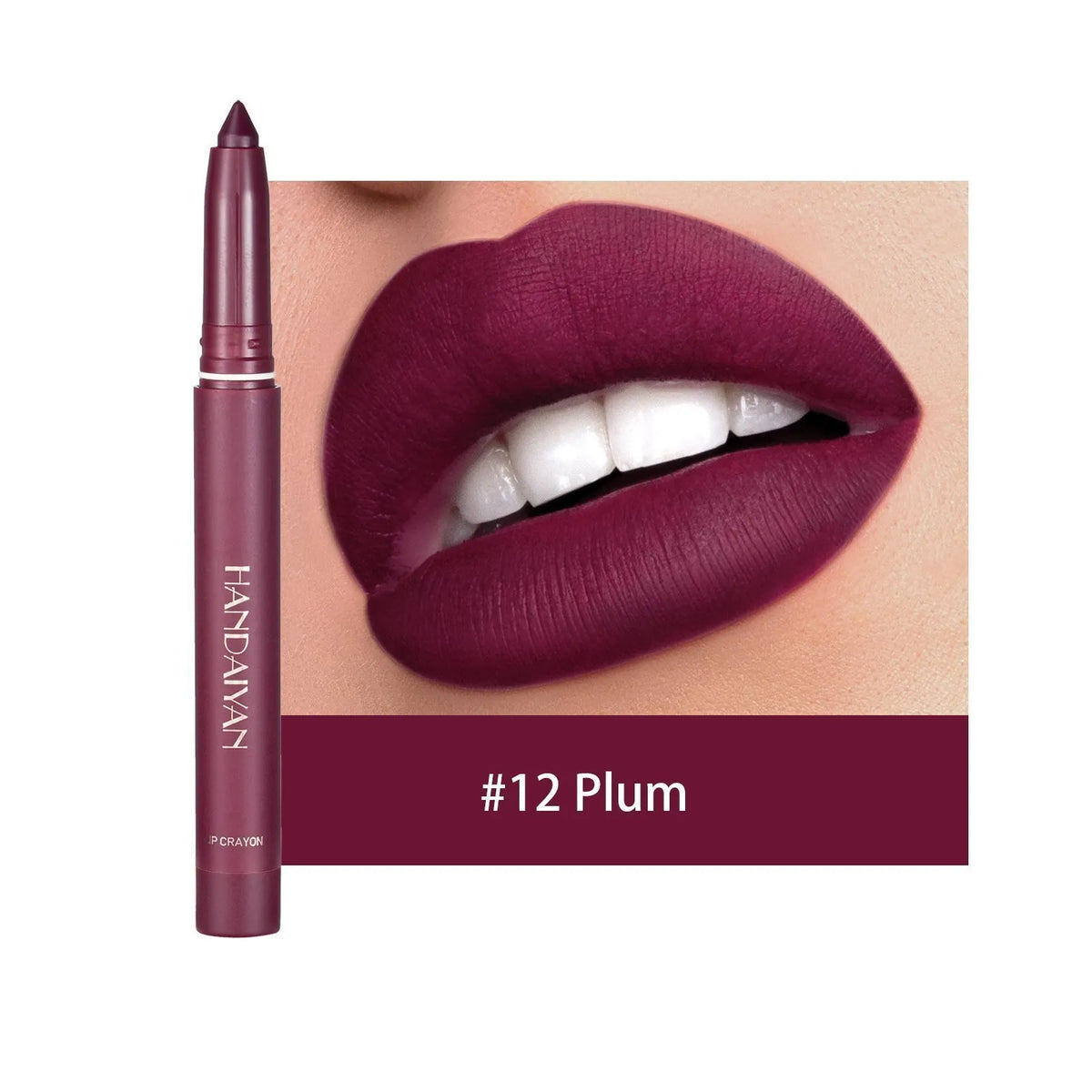 12 Color HANDAIYAN Rotating Sharpenable Matte Lipstick Pencils- Buy 2 Get 1 Free