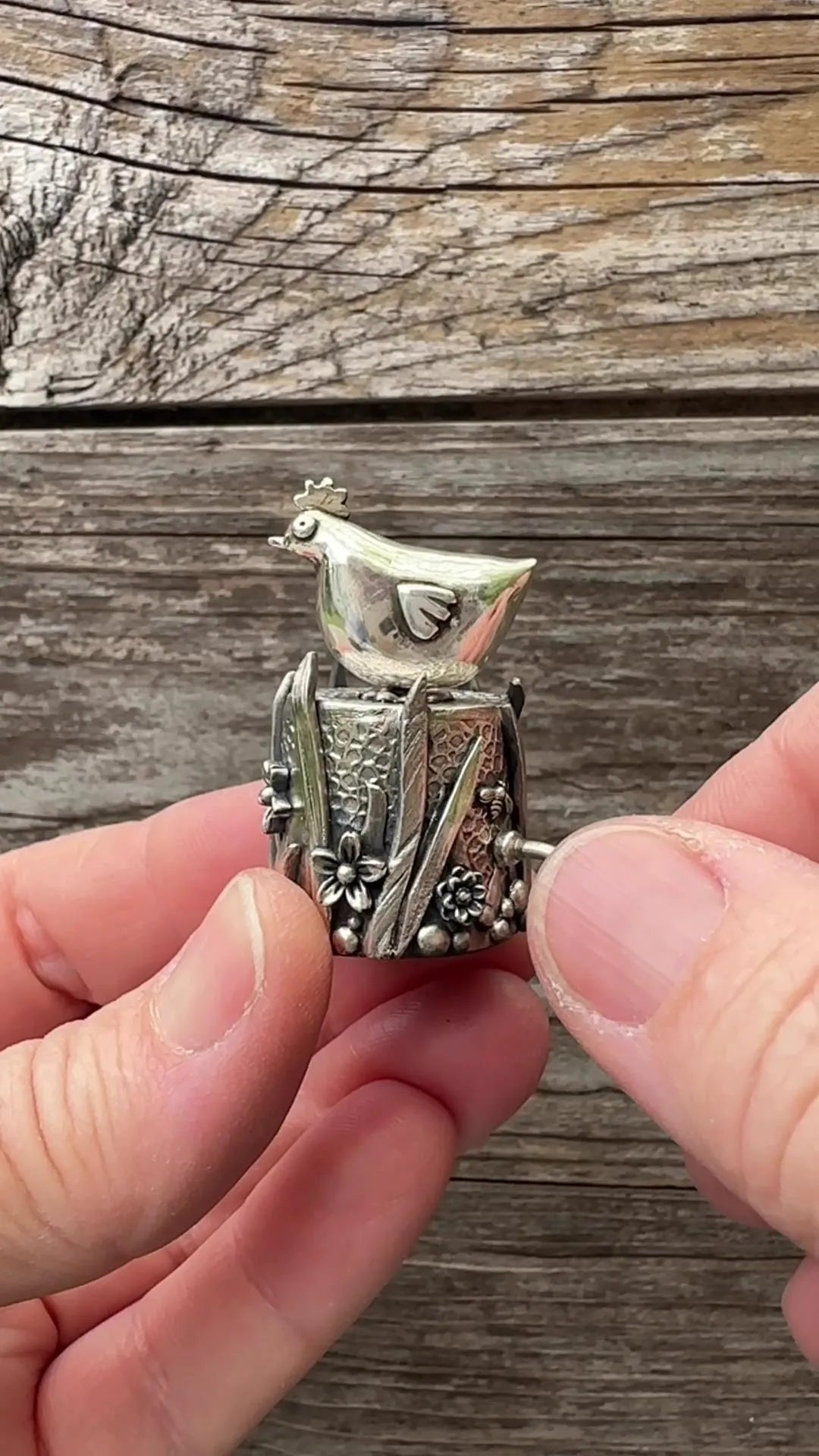 Funny Silver Chicken Toy